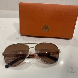 Tory Burch Aviators with matching sunglass case